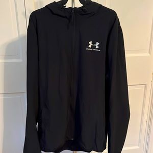 Men’s large Under Armour rain jacket. Black